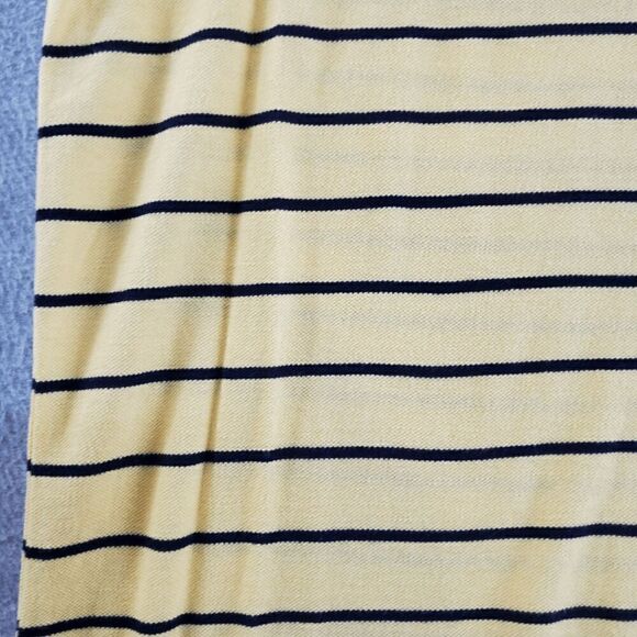 Gap Shirt Men XL Yellow Striped Polo Golf Performance Short Sleeve High Low Slit - Picture 6 of 8